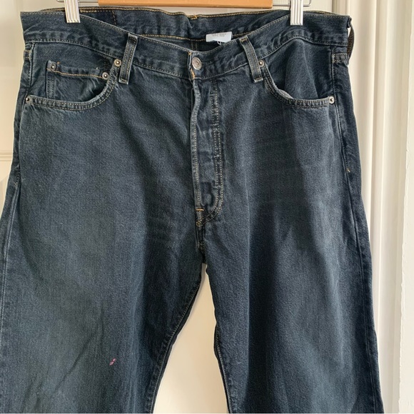 Levi’s Black Denim Distressed Button Fly Jeans (36x32) - Picture 2 of 12